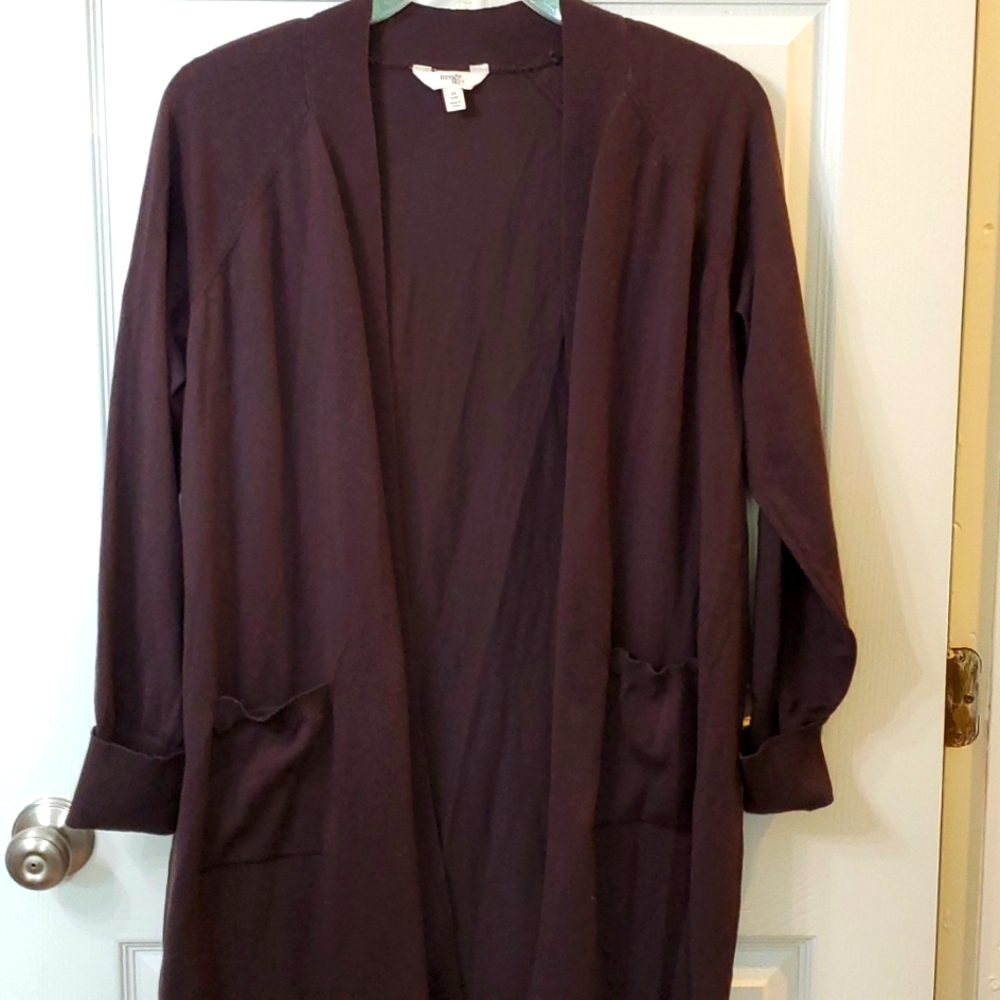 Terra and Sky Plus Brown Cardigan 0X